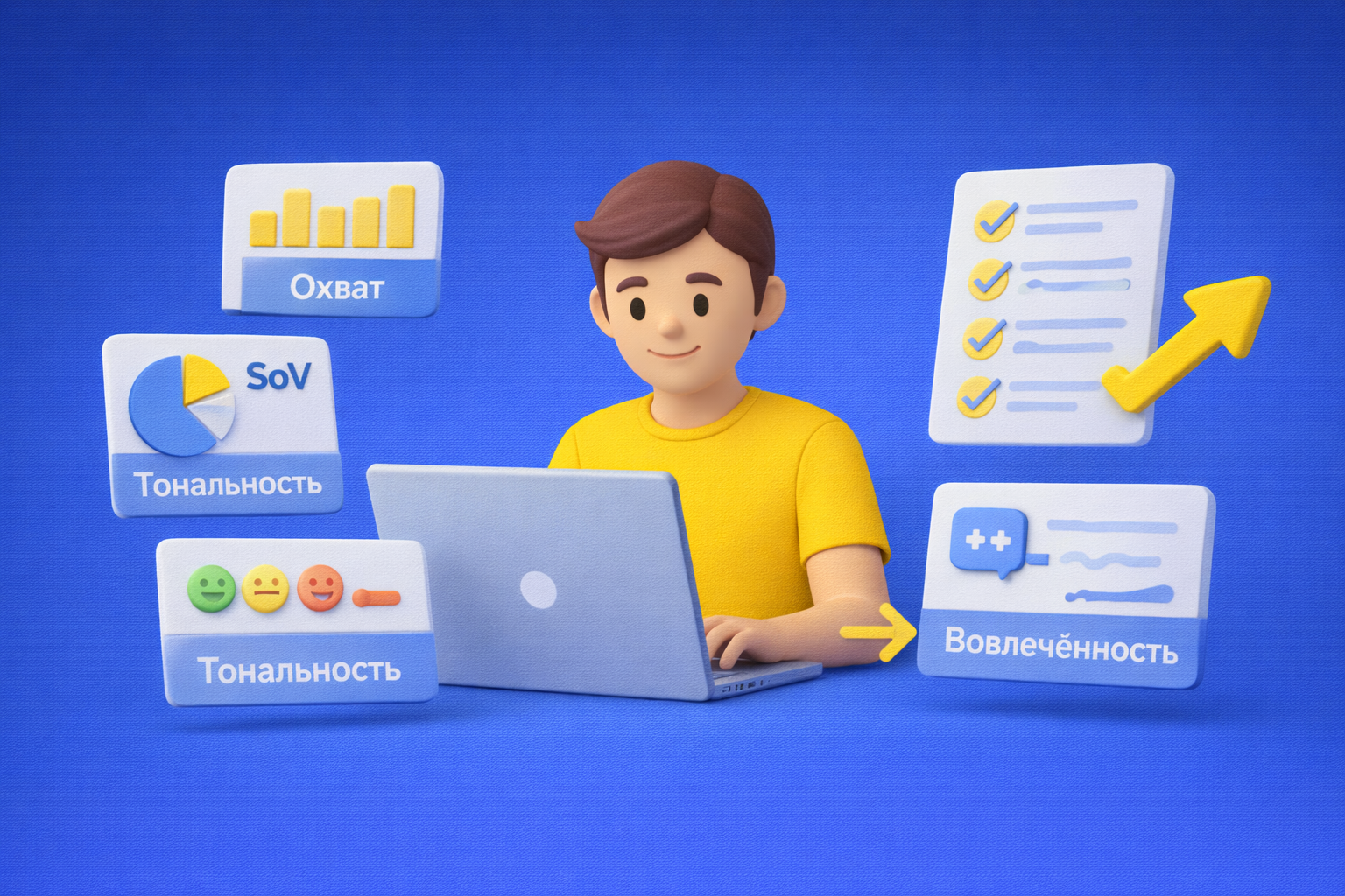 Контроль PR-кампании в реальном времени по упоминаниям, тональности и цитируемости